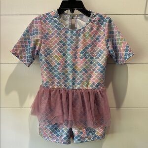 Mermaid Scale Dress with Tulle Skirt